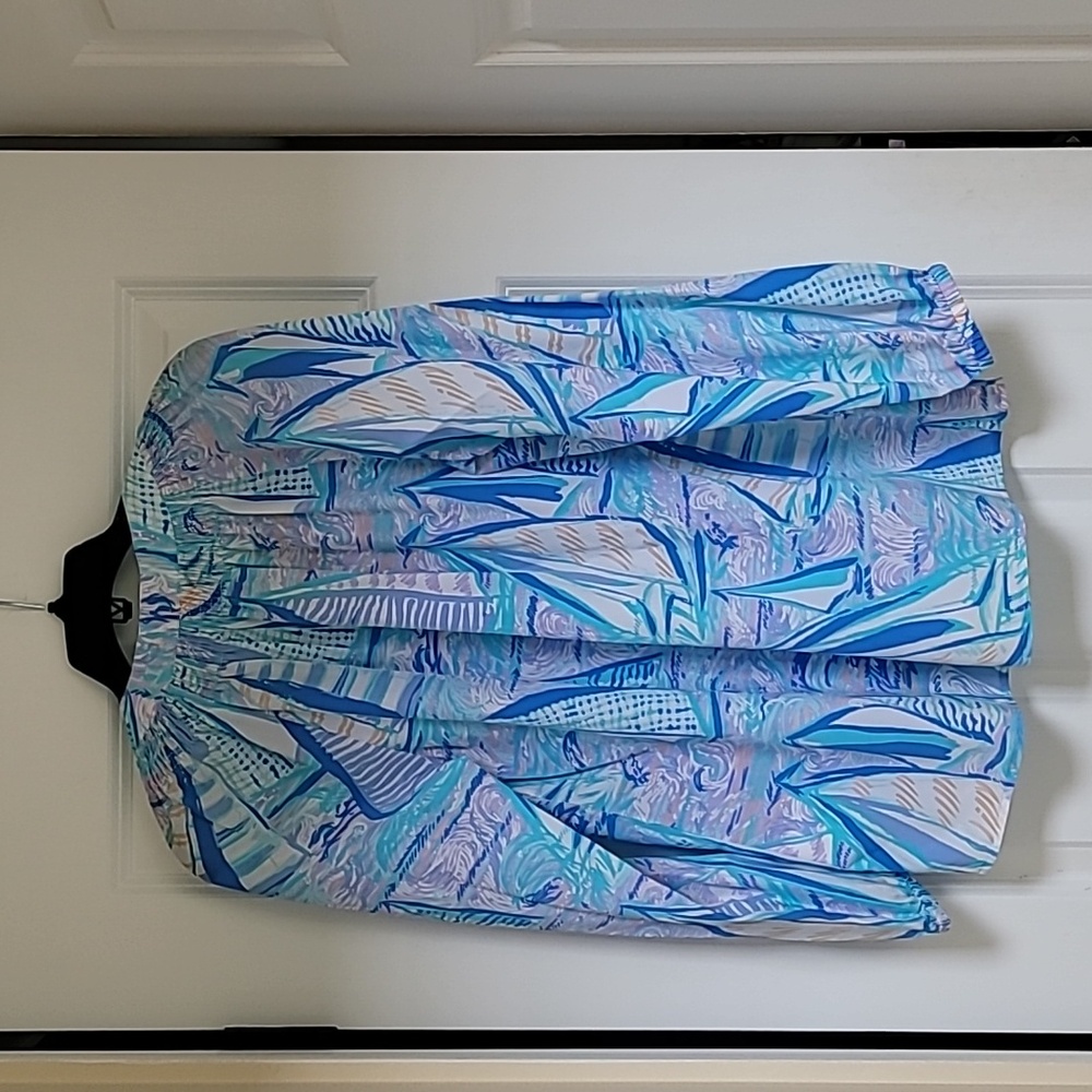 Lilly Pulitzer Elsa Silk Top in Light Lilac Verbena Aboat Time - Picture 5 of 10